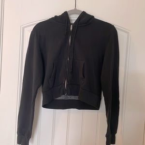Black Brandy Melville cropped hoodie. One size fits all.